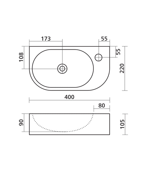 Seima Arko 485 Wall Basin